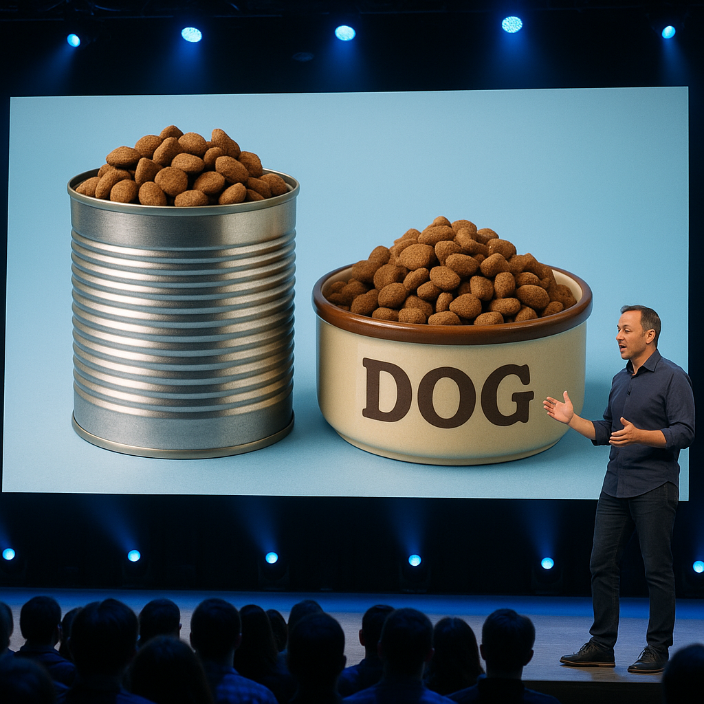 A keynote presentation with dogfood on the slide