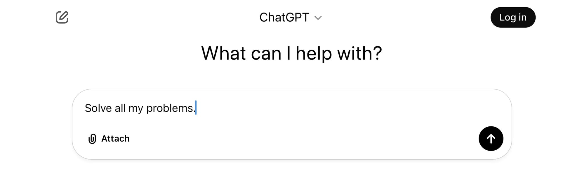 A ChatGPT prompt asking GPT to solve all my problems